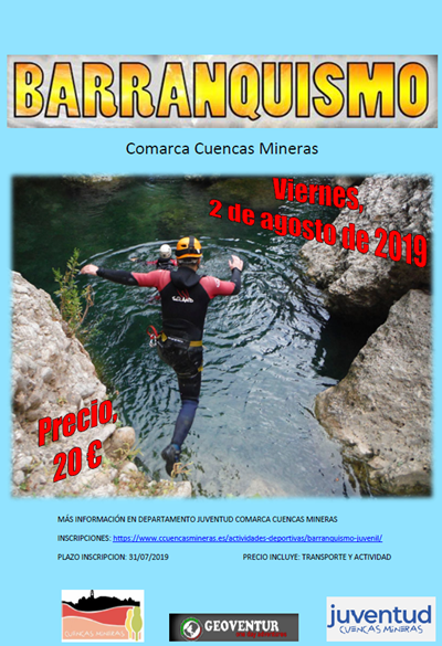 Barranquismo juvenil (Actividad organizada por el Departamento de Juventud)