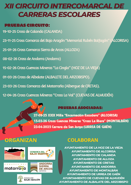 Cartel circuito intercomarcal carreras escolares