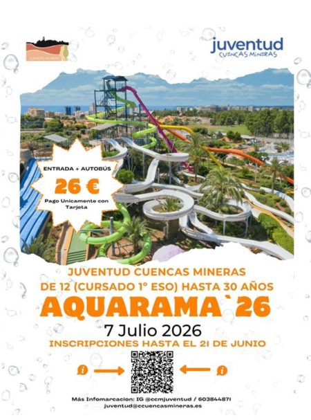 Aquarama Verano 2026 (Actividad organizada por el Departamento de Juventud)
